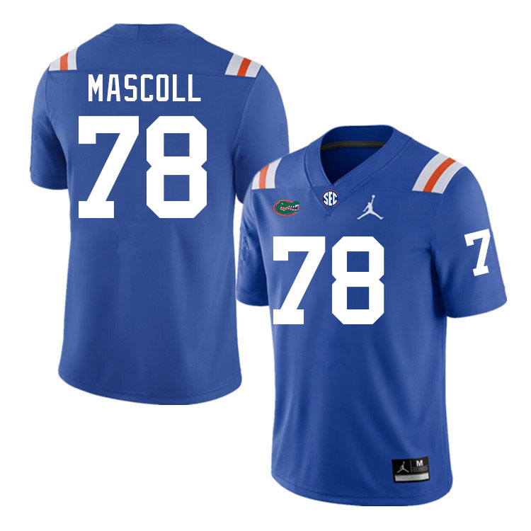 Florida Gators #78 Marcus Mascoll College Football Jerseys Stitched-Throwback